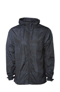 Black Camo Water Resistant Windbreaker