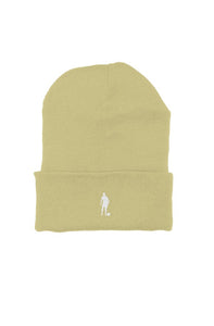 Football Man Reverse Color Beanie- Khaki