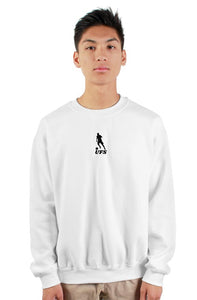 White heavy crewneck sweatshirt