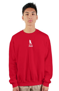 Red heavy crewneck sweatshirt